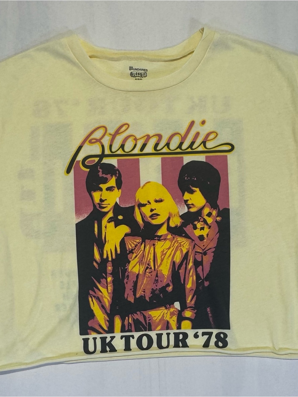 Guess Blondie UK Tour '78 Graphic Tee in Pale Yellow